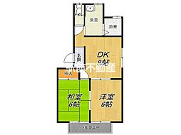 メゾンドみやき 2DKの間取図画像