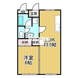セイコービル 1LDKの間取図画像