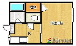 サンコウハイツ 1Kの間取図画像
