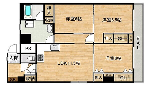 イマイビル 303｜京都府京都市西京区山田庄田町(賃貸マンション3LDK・3階・72.00㎡)の写真 その2