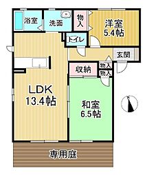 ラ・ネージュ2番館 2LDKの間取図画像