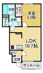 FLAT Y V 1LDKの間取図画像