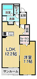 セ・ジョリ藍住 1LDKの間取図画像