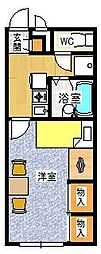 レオパレスSAITA 1Kの間取図画像
