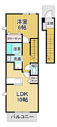 グリーンビラA 1LDKの間取図画像