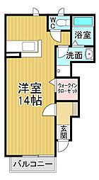 ランブロス ワンルームの間取図画像