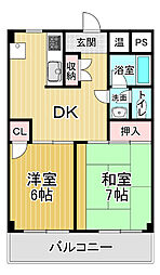 N・Tコーポ 2DKの間取図画像