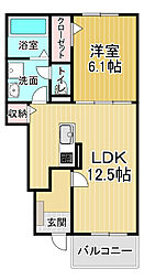 グラン・シエル 1LDKの間取図画像