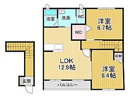 シャーメゾンジェルメA 2LDKの間取図画像
