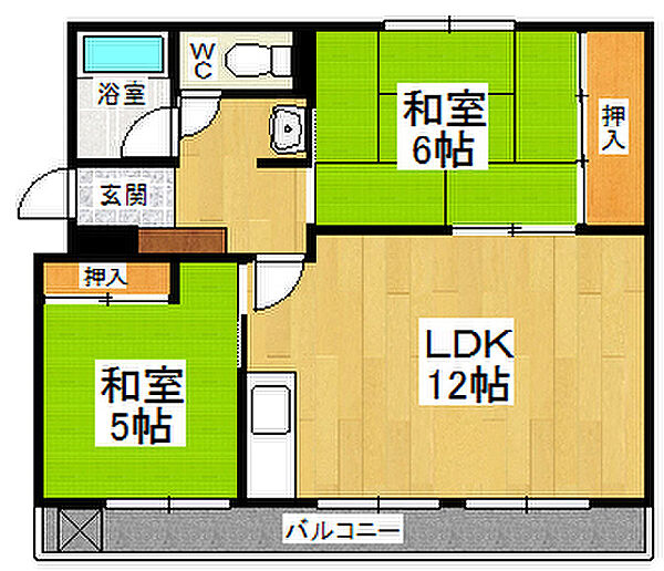 キャメルハイツ 104｜徳島県鳴門市撫養町斎田字北浜(賃貸マンション2LDK・1階・55.00㎡)の写真 その2