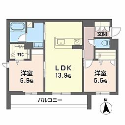 シャーメゾン深江北 2LDKの間取図画像