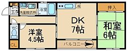 カーサヴェルデ 2DKの間取図画像