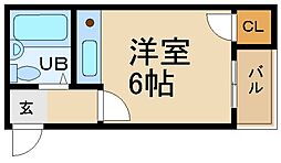富尾放出マンション ワンルームの間取図画像
