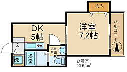 矢野マンション 1DKの間取図画像