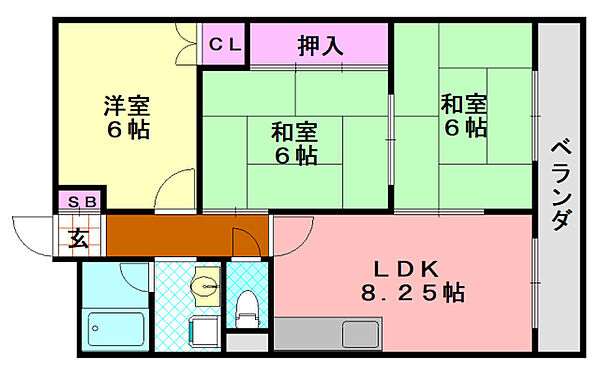 ウィンディ田中 103｜大阪府大阪市平野区加美北9丁目(賃貸マンション3DK・1階・56.80㎡)の写真 その2