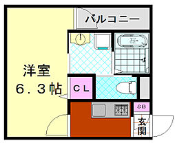 H-maison平野本町 1Kの間取図画像