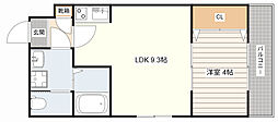 アッシュメゾン平野ウェスト2 1LDKの間取図画像