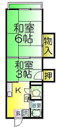 石津マンション 2Kの間取図画像