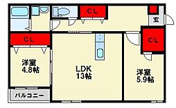 アールユー朱雀 2階