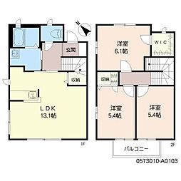 クローバーハイツ 3LDKの間取図画像
