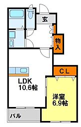 サクラーレ 1LDKの間取図画像
