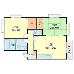 ファミーユ2 2LDKの間取図画像