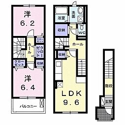 ヴィレッタ二日市 2LDKの間取図画像