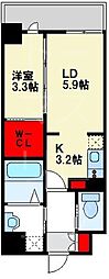 ATRIOFLATS春日原 1LDKの間取図画像