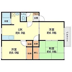 フローライン昇町B 3LDKの間取図画像