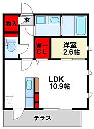 ルーベンスローザ2 1LDKの間取図画像