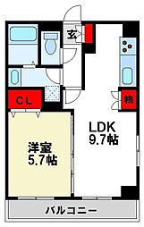 エコノ・テレステーション11 1LDKの間取図画像