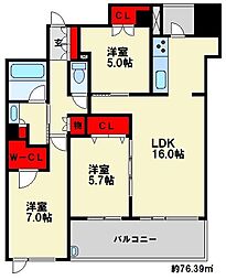 パークスクエア春日原 3LDKの間取図画像