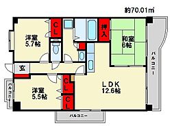 エスポワール21 3LDKの間取図画像