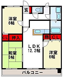 サピエンツァ太宰府 3LDKの間取図画像