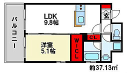 R&R 1LDKの間取図画像
