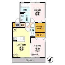 メルヴェイユ　B 201 ｜ 千葉県木更津市請西南２丁目（賃貸アパート2LDK・2階・55.00㎡） その2