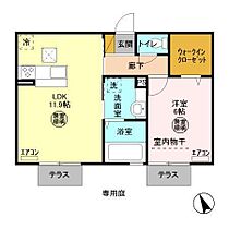 ハーモニックコート羽鳥野　Ｂ 102 ｜ 千葉県木更津市羽鳥野６丁目（賃貸アパート1LDK・1階・45.04㎡） その2