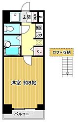 柾木マンションウェスト 1Kの間取図画像