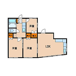 エンジェルハイツ 3LDKの間取図画像