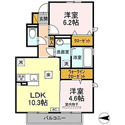 クオーレ千葉寺 2LDKの間取図画像