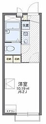 レオパレスワイワイ 2階1Kの間取り