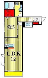 ベルエキップ 1階1LDKの間取り
