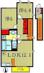 ウエストパーク藤 2LDKの間取図画像
