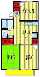メゾン高槁B棟 3DKの間取図画像