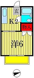サンエステートピア 1Kの間取図画像
