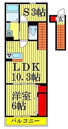 アムール松飛台 1SLDKの間取図画像