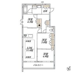 The Primrose at東松戸 3LDKの間取図画像