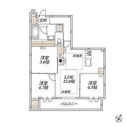The Primrose at東松戸 3LDKの間取図画像