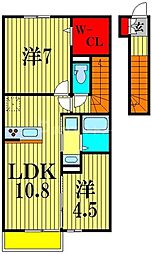 ロータスヒル 2LDKの間取図画像