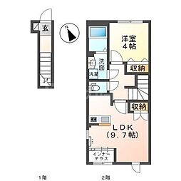 仮称)鎌ケ谷新築アパート 1LDKの間取図画像